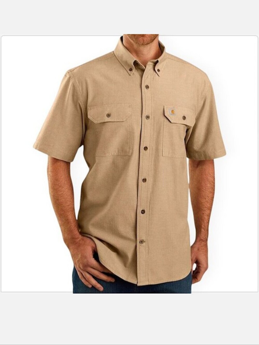 Carhartt Men's Loose Fit Midweight Chambray Short Sleeve Button Shirt NWT NEW 4x